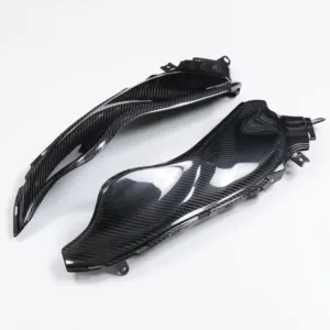 Angled View of Suzuki GSX1300R Hayabusa Carbon Fiber Long Dash Panel Set