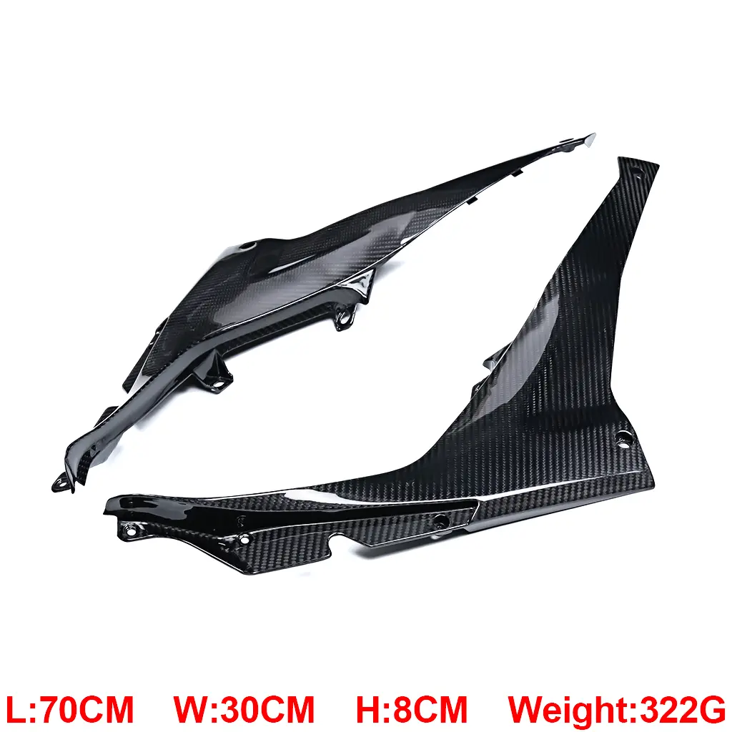 Side View of Aprilia RS 457 Carbon Fiber Underseat Side Panels Side View of Aprilia RS 457 Carbon Fiber Underseat Side Panels