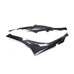 Angled View of Aprilia RS 457 Carbon Fiber Underseat Side Panels