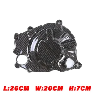 Glossy Twill-Weave Carbon Fiber Finish for Kawasaki Z H2 Engine Cover